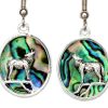 Wholesale Jewelry, Abalone Wolf Earrings