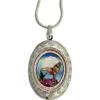 Handmade copper howling wolf locket necklace with diamond-cut pure copper art and 18-inch chain