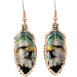 By wearing these lovely American eagle copper feather earrings to emphasize your love of wildlife