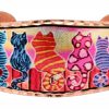 Impressive art jewelry bracelets, cats on fence art bracelets by Nick Gustavson