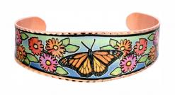 Colorful butterfly bracelets handmade from copper. No polishing required.