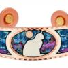Magnetic bracelets handmade from copper in captivating colorful cat artwork
