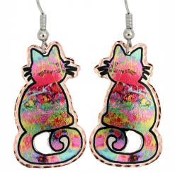 Cut out pastel colored cat earrings will add a stylish glow to to your fashionable look