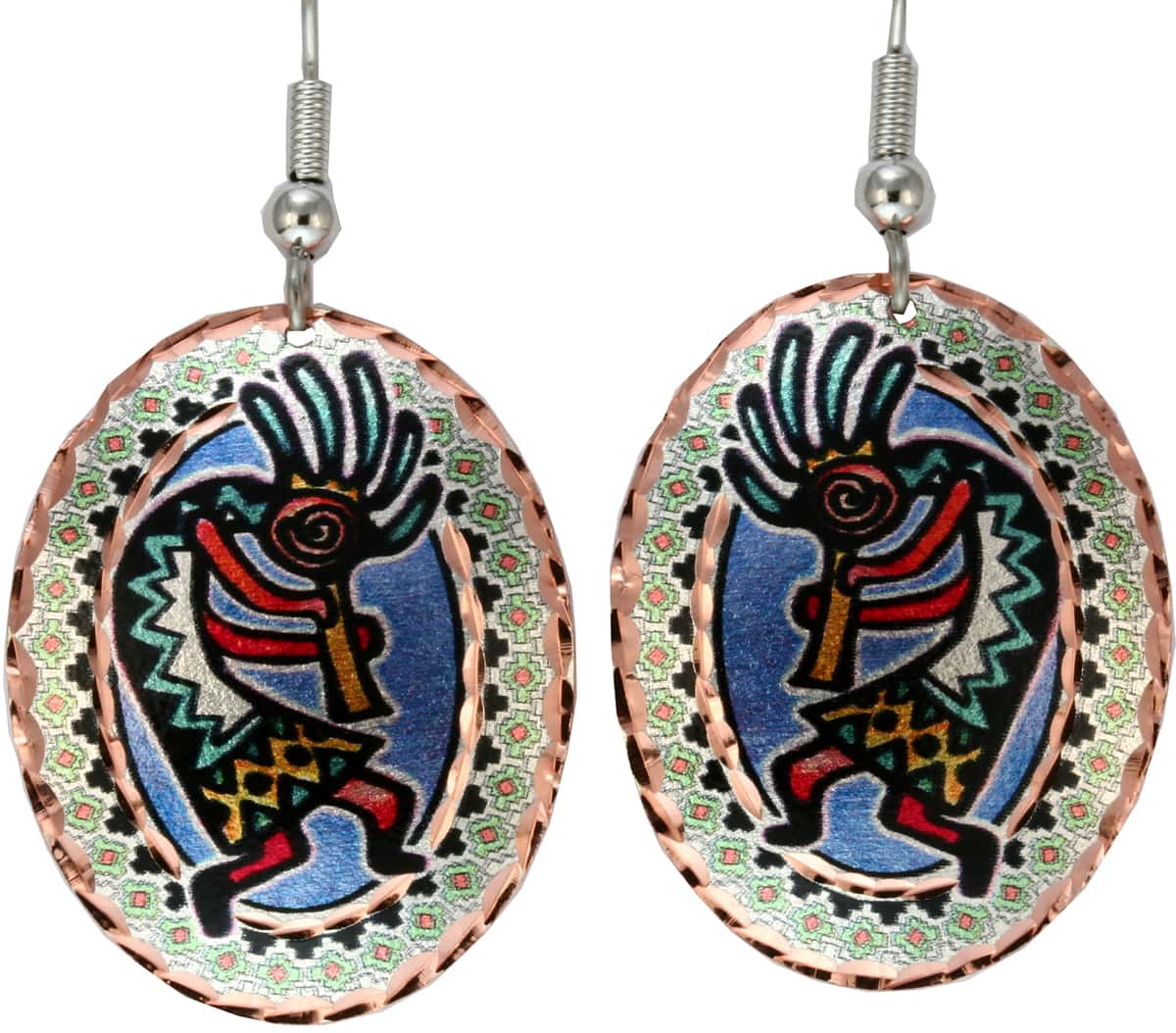 Southwestern Kokopelli Earrings, Native Art Kokopelli Earrings