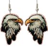 Cut out feathers and bald eagle earrings, impressive art jewelry