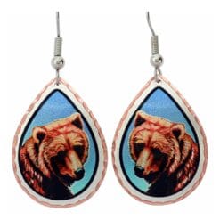 Bear earrings created from watercolor artwork, a perfect jewelry gift for loved ones