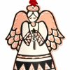 Angel with star Christmas ornaments handmade from copper with diamond cutting to sparkle