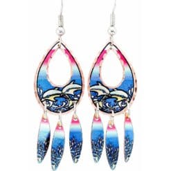 Mesmerize everyone by wearing colorful dangle dolphin earrings