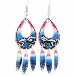 Pretty dangle dolphin earrings add a touch of ocean-inspired beauty to your look
