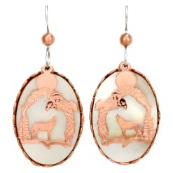 Mother of Pearl Eagle and Wolf Earrings MD-15