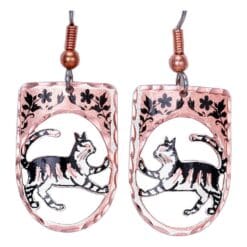 Cut out copper cat earrings, no polishing required