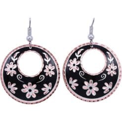 Buy black background handcrafted unique flower earrings