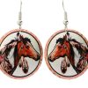 Round Native Indian horse earrings designed by Lynn Bean Round Native Indian horse earrings designed by Lynn Bean