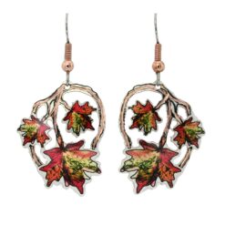 Wearing these cut out colorful maple leaf earrings will evoke delighted admiration