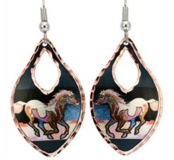 Wholesale art jewelry, morning run horse earrings designed by Bob Coonts