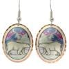 Buy polar bear earrings with pastel color background design