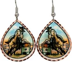 Wear women barrel racer earrings to complete your western fashionable look