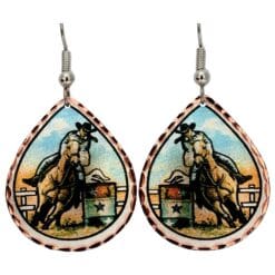 Colorful women barrel racer earrings. You will love the quality of workmanship of our handmade jewelry