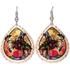 Colorful Western Jewelry, Bronco Busting Earrings