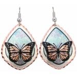 Colorful Accent Copper Butterfly Earrings