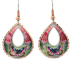 Buy teardrop shaped butterfly earrings created in vibrant colors to make you smile
