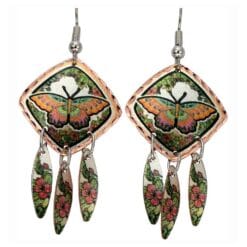Dangle butterfly earrings handmade in vibrant colors