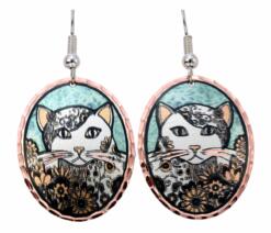 Cat earrings created with colorful accents will take your breath away
