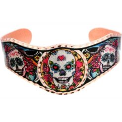 Wearing these colorful day of the dead bracelets that will get everyone's admiration