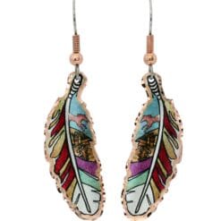 Purchase breathtakingly beautiful handmade copper feather earrings now!