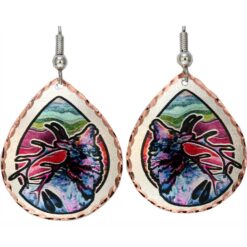 Buy Elk Earrings Created in Teardrop Shape with Vibrant Colors