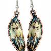 Colorful copper feather earrings horse for women who love horses