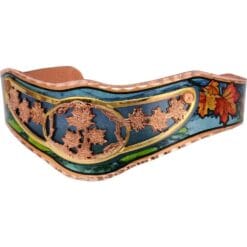 Buy cut out maple leaves bracelet gold and copper plated with colorful copper cuff background