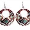 Colorful Native American Indian earrings handmade from copper in bright colors