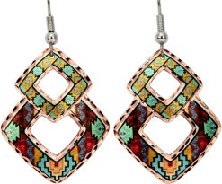 Colorful Southwest Native earrings mysteriously attractive and feminine