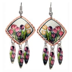 Purchase tulips earrings inspired by nature goes with anything and everything