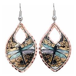 Handmade copper dragonfly earrings. No polishing required.
