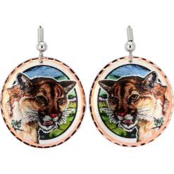 Wholesale North American Wildlife Art Jewelry, Cougar Earrings