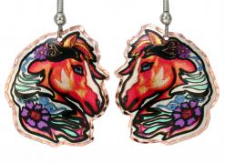 Cut Out Colorful Horse Earrings