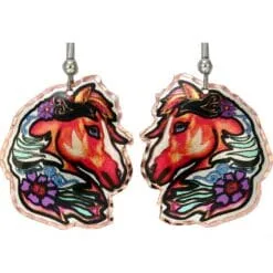 Horse Lovers Art Jewelry, Graceful Horse Earrings