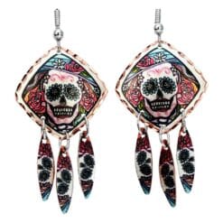 Dangle Art Jewelry Earrings, Ware them to Celebrate the Day of the Dead