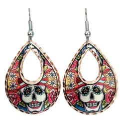 Buy Cut Out Teardrop Day of the Dead Earrings