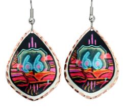 Diamond Shape Route 66 Earrings