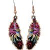 Colorful eagle and wolf copper feather earrings original and different from any handmade jewelry you ever had