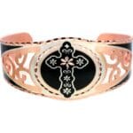 Filigree Style Flower Cross Bracelet