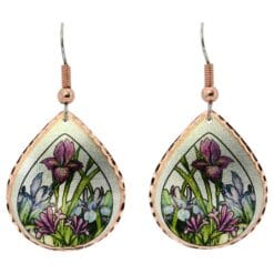 Teardrop color iris earrings for women who love nature