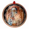 Wholesale Handmade Copper Christmas Ornament Created in Colorful church manger scene