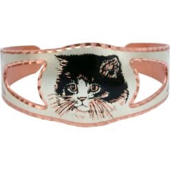 Black and white kitten bracelet for women who love cats