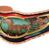 Cut out horse bracelet accentuated with colorful copper cuff