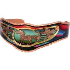 Horse bracelet accentuated with colorful copper cuff for a fashionable and feminine look