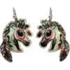 Buy unique jewelry horse art, war horse with dangle feathers